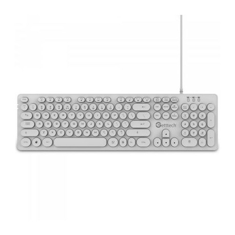 TECLADO GETTTECH GTI-28201B IGNITE BACKLIGHT USB BLANCO 105 TECLAS