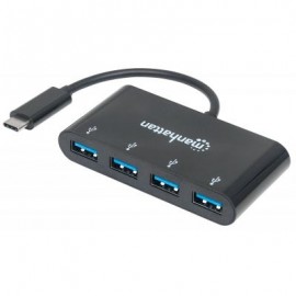 HUB USB C MANHATTAN A 4 PTOS V3.1 NEGRO 162746