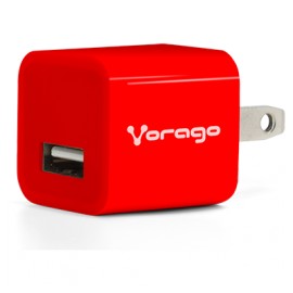 CARGADOR PARA PARED VORAGO AU-106 CON 2 PUERTOS USB ROJO