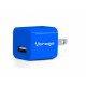 CARGADOR PARA PARED VORAGO AU-106 CON 2 PUERTOS USB AZUL