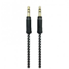 CABLE STEREO BROBOTIX 1MTS NYLON 1 M M/M NEGRO NYLON AUXILIAR 180389-4