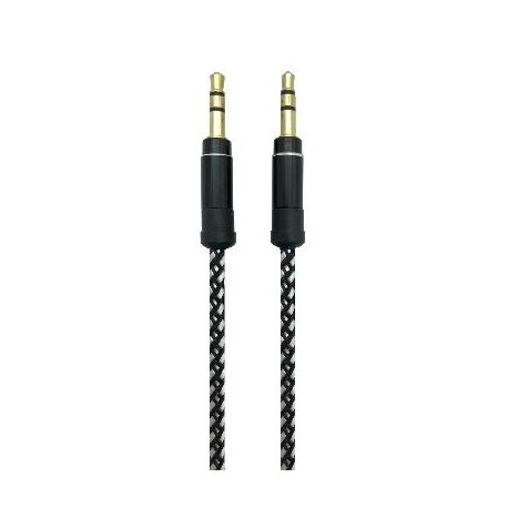 CABLE STEREO BROBOTIX 1MTS NYLON 1 M M/M NEGRO NYLON AUXILIAR 180389-4