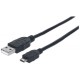 CABLE USB MANHATTAN ALTA VELOCIDAD USB 2.0 A A MICRO USB 2.0 B 3M