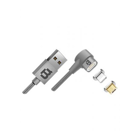 CABLE DUAL MICRO USB/LIGHTNING BLACKPCS PLATA 1M LATERAL CASMLPML-2