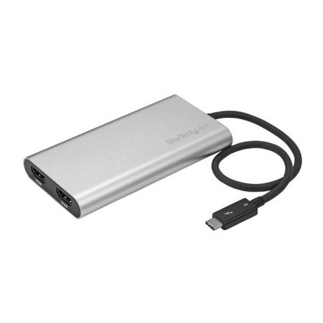 ADAPTADOR STARTECH THUNDERBOLT 3 A HDMI DOBLE 4K PLATA TB32HD2