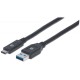 CABLE USB MANHATTAN TIPO C 3.0 MTS NEGRO V3.1 GEN1 354981