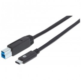 CABLE USB MANHATTAN TIPO C - B MACHO 1.0 MTS NEGRO V3.1 GEN2 353380