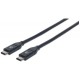 CABLE USB TIPO C MANHATTAN M-M 50 CM NEGRO V3.1 GEN2 354899