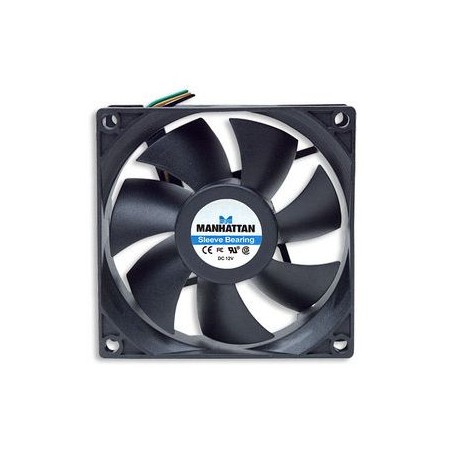 VENTILADOR GABINETE/FUENTE MANHATTAN 80MM NEGRO 3 PIN 700955