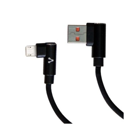 CABLE VORAGO CAB-305 USB A MICRO USB 2.4A1M 90 GRADOS NEGRO