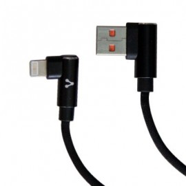 CABLE VORAGO CAB-306 USB A LIGHTNING 2.4A 1M 90 GRADOS NEGRO