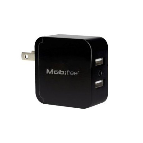 KIT CARGADOR USB CON CABLE LIGHTNING MOBIFREE MB-914192 PARED NEGRO