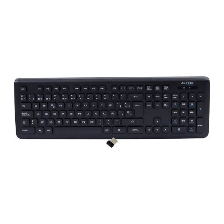TECLADO ACTECK ESTANDAR INALAMBRICO NEGRO SLIM K500 AC-922821
