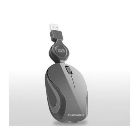 MOUSE TRUE BASIX OPTICO ALAMBRICO USB 1000DPI GRIS TB-01002