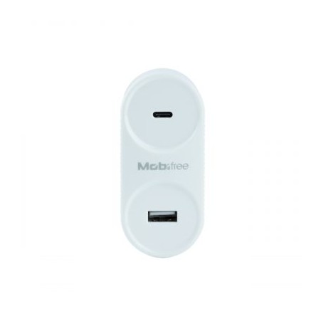 CARGADOR MOBIFREE USB Y TIPO C COLOR BLANCO PARED USB 1 MB-923354