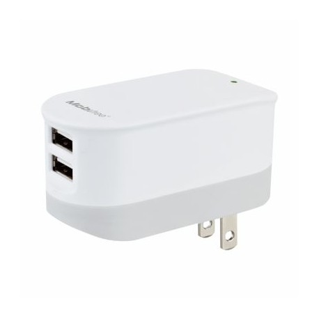 CARGADOR MOBIFREE DE PARED 2 PUERTOS USB BLANCO PARED USB 2 MB-923361