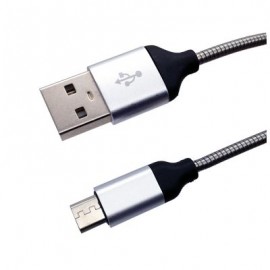 CARGADOR MICRO USB BROBOTIX 183101 MICRO USB - USB COLOR GRIS METALICO