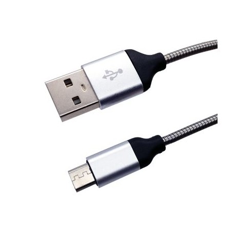 CARGADOR MICRO USB BROBOTIX 183101 MICRO USB - USB COLOR GRIS METALICO