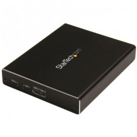 STARTECH GABINETE 2 BAHIAS mSATA-USB 3.1 ALUMINIO RAID SMS2BU31C3R
