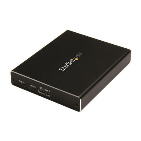 STARTECH GABINETE 2 BAHIAS mSATA-USB 3.1 ALUMINIO RAID SMS2BU31C3R