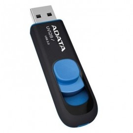 MEMORIA FLASH ADATA UV128 64GB USB 3.0 NEGRO/AZUL (AUV128-64G-RBE)
