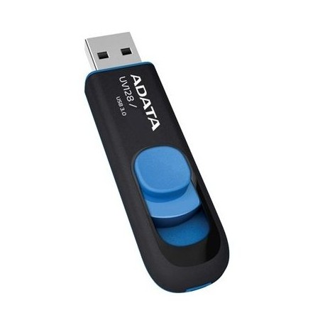MEMORIA FLASH ADATA UV128 64GB USB 3.0 NEGRO/AZUL (AUV128-64G-RBE)