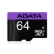 MEMORIA MICRO SDHC ADATA 64 GB  C/ADAPTADOR CL10 (AUSDX64GUICL10-RA1)