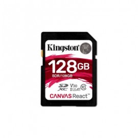 MEMORIA SD KINGSTON CANVAS REACT 128GB SDXC UHS-I CLASE10 SDR/128GB