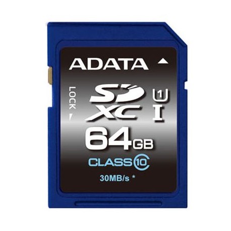 MEMORIA SD ADATA PREMIER SDXC CLASE 10 - 64 GB, AZUL