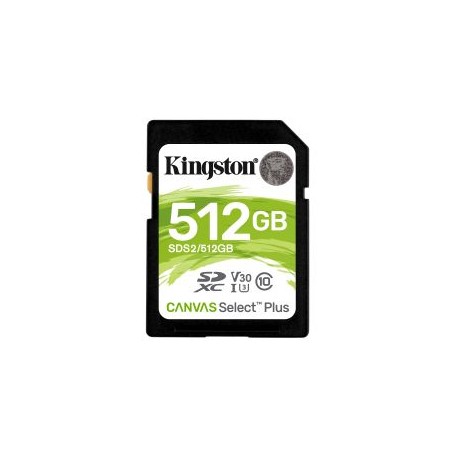 MEMORIA SD KINGSTON SDXC CANVAS SELECT 100R CL10 UHS-I V30(SDS2/512GB)