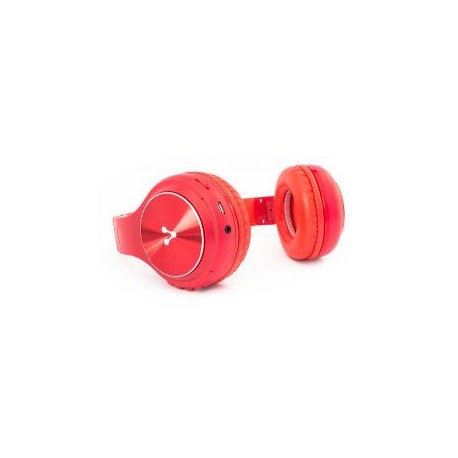DIADEMA VORAGO HPB-300 RECARGABLE BLUETOOTH / FM / MICROSD ROJA