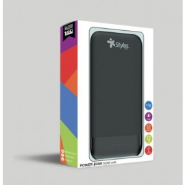 POWER BANK STYLOS, NEGRO 10000 MAH 2 USB LED ULTRA SAFE (STAPWB1B)