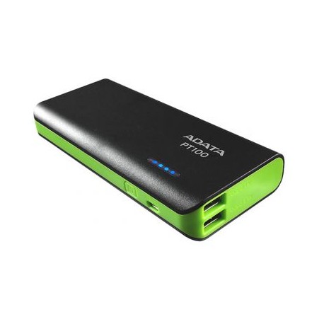 CARGADOR PORTATIL POWER BANK ADATA PT100 NEGRO / VERDE