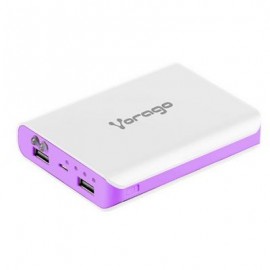 POWER BANK VORAGO AU-300 12000 mAh BLANCO/MORADO