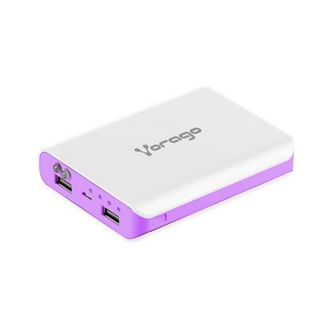 POWER BANK VORAGO AU-300 12000 mAh BLANCO/MORADO