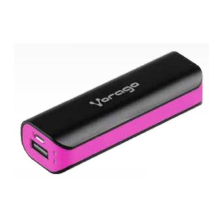 POWER BANK VORAGO AU-109 2200 mAh NEGRO/ROSA BOLSA SIN CABLE