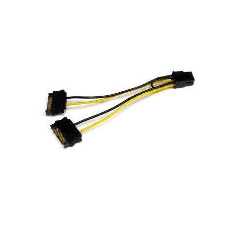 Cable 15cm de Poder  SATA a Conector 6 Pines STARTECH SATPCIEXADAP
