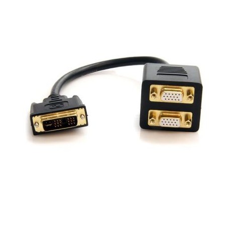 Cable 30cm Divisor Video DVI-I  Splitter a 2Pto VGA STARTECH DVISPL1VV