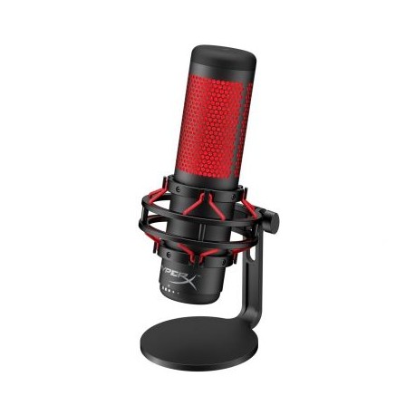 MICROFONO GAMER HYPERX QUADCAST OMNIDIRECCIONAL LED ROJO HX-MICQC-BK