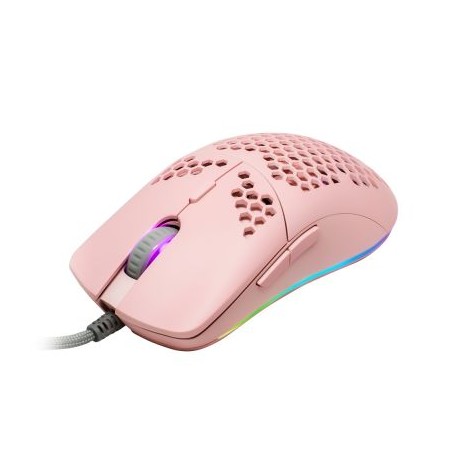 MOUSE GAMER GAME FACTOR MOG601 CLICK LÁSER 16000 DPI RGB ROSA