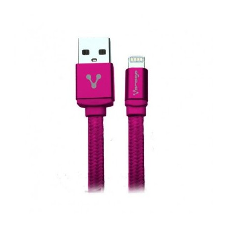 CABLE VORAGO CAB-119 ROSA USB-APPLE LIGHTNING 1 METRO ROSA BOLSA