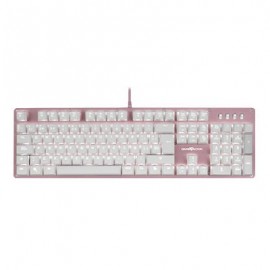 TECLADO GAMER GAME FACTOR KBG400 MECANICO SWITCH RED ROSA