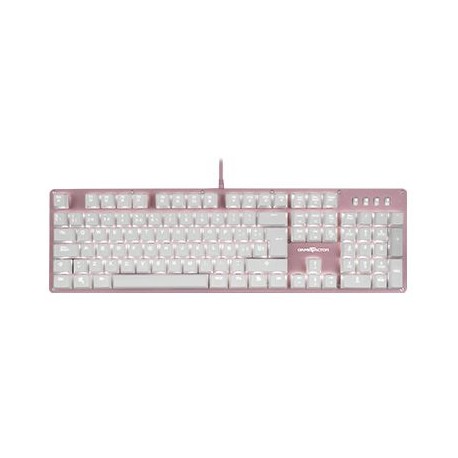 TECLADO GAMER GAME FACTOR KBG400 MECANICO SWITCH RED ROSA