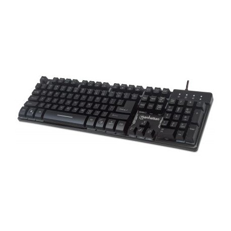 TECLADO GAMING MANHATTAN USB BASE METALICA LED MULTICOLOR 178457