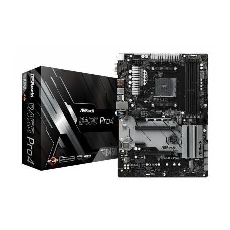 TARJETA MADRE ASROCK B450 PRO4 AM4 ATX  90-MXB8B0-A0UAYZ
