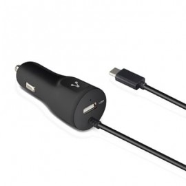 CARGADOR PARA AUTO VORAGO AU-303 1+1 2.4A PUERTOS USB