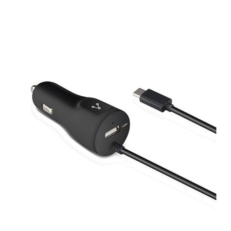 CARGADOR PARA AUTO VORAGO AU-303 1+1 2.4A PUERTOS USB