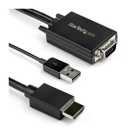 CABLE STARTECH ADAPTADOR DE VGA A HDMI DE 3M CON AUDIO VIA USB 1080P