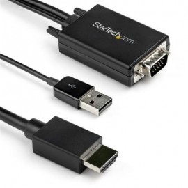 CABLE STARTECH ADAPTADOR DE VGA A HDMI DE 2M CON AUDIO VIA USB 1080P