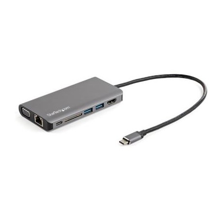 ADAPTADOR USB-C MULTIPUERTOS HDMI/VGA 100W PD LECTOR DE SD
